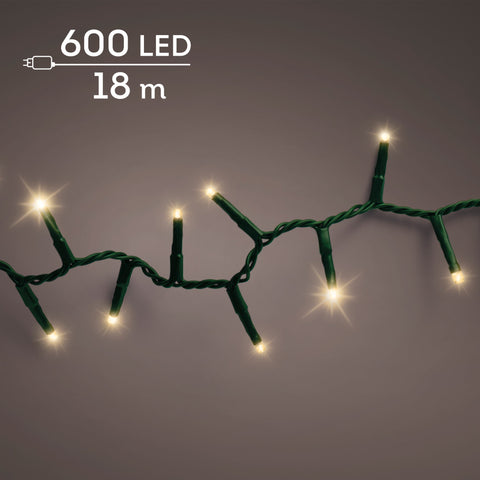 LED Lichterkette Compact Sparkle-Effekt Outdoor grün 600 softgoldene LED 1800cm