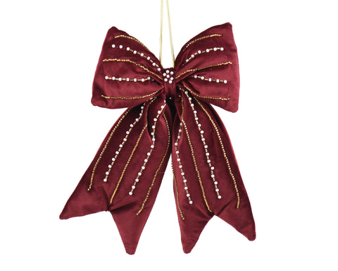 Schleife Samt bordeaux 18x2.8x30cm