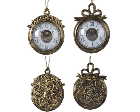 Anhänger Uhr messing 11.5x2.2x13cm
