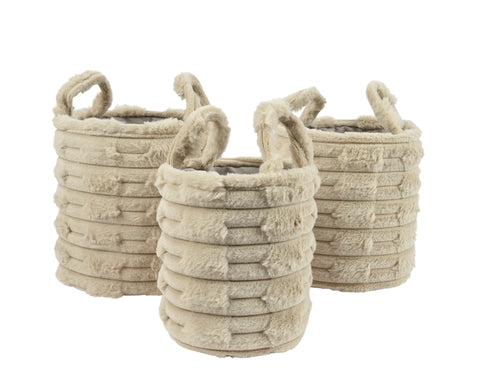 Korb 3er Set hellbraun 30x30cm