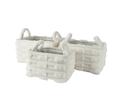 Korb 3er Set off-weiß 30x40x22cm