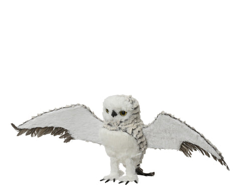 Eule mit Fell grau 17x68x24cm