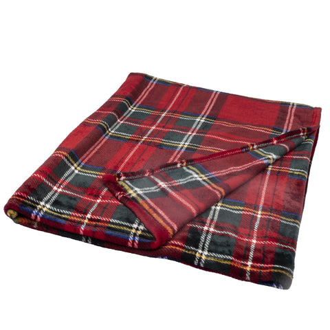 Kuscheldecke kariert rot 150x200x0.8cm