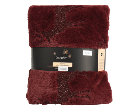 Kuscheldecke bordeaux 150x200x1.5cm