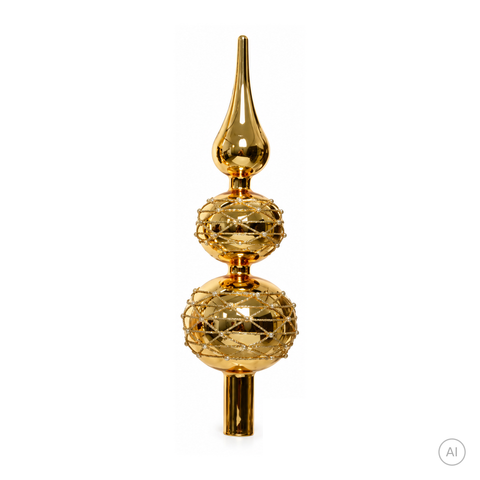 Baumspitze Glas gold hell gold 8x31cm