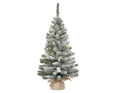 Imperial Mini-Baum beschneit grün weiß warmweiße LED 46x90cm