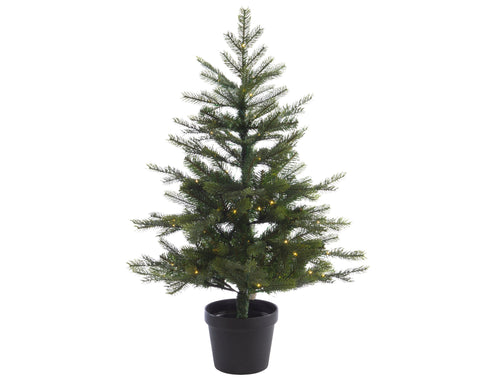 Grandis Baum im Topf 90cm Outdoor grün warmweiße LED 63x90cm