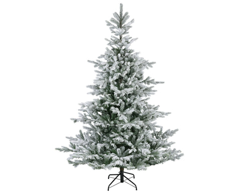 Gefrosteter grüner künstlicher weihnachtsbaum grandis tanne 180cm mit schwarzem metallständer