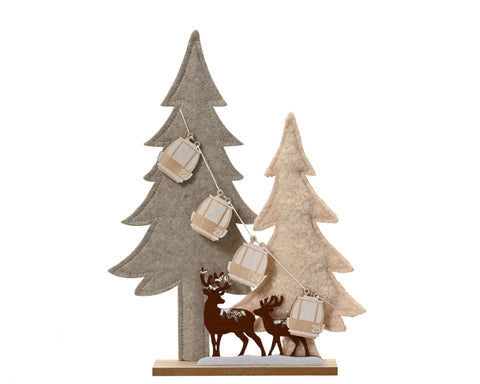 Baum Filz beige m andere farbe(n) 27.5x4x35.5cm