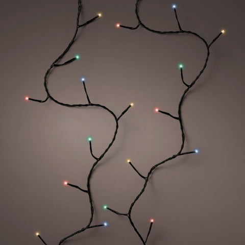 Led lichterkette basic 360 led twinkle 27m mit schwarzen draht und leuchtenden rot grün blau birnen
