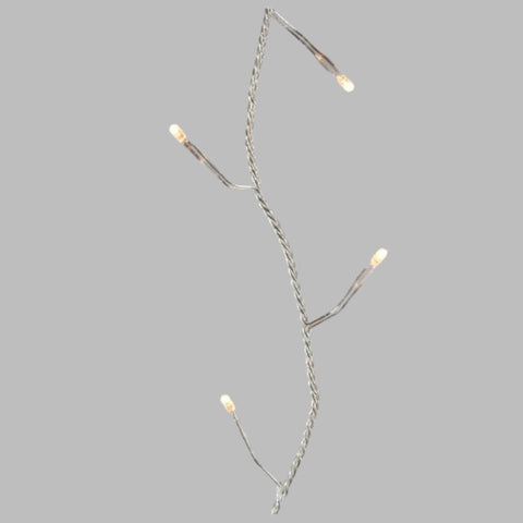 Silberne gedrehte drahtlichterkette mit 180 warmweißen led bulb 13,5 meter basic ww/tr