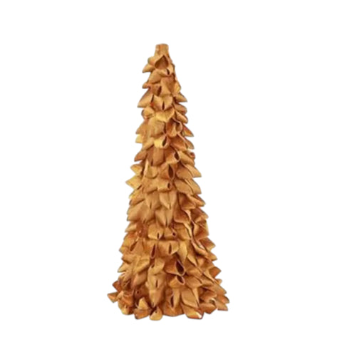 Goldener dekorationsbaum aus schichtmaterial in blattform braun 57 cm für wohnraumgestaltung