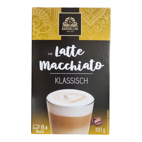 Bardollini latte macchiato classic 100g gold und schwarz verpacktes lösliches kaffeepulver für acht portionen