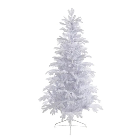 Weißes künstliches frosted sunndal fir 3m weihnachtsbaum mit frostigen zweigen und metallständer