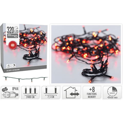 LED-Lichterkette rot 320 LED
