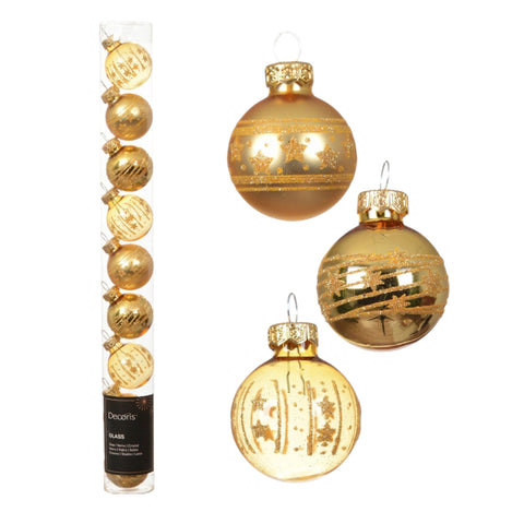 Kugelmix Glas 9er hell gold 3cm