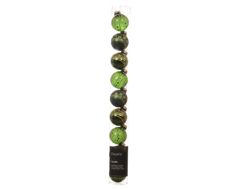 Kugelmix Glas 9er piniengrün 3cm