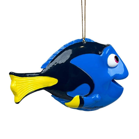 Blau gelber dory 3d anhänger fischornament mit glänzender oberfläche aus kunststoff