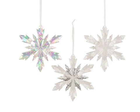 Schneeflocke bruchfest transparent 11.5x2x13cm