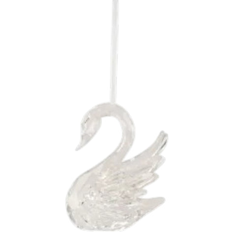 Schwan bruchfest transparent 7.5x5x10cm