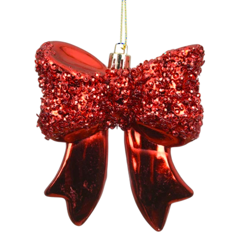 Schleife bruchfest weihnachtsrot 8.7x3.4x9.8cm