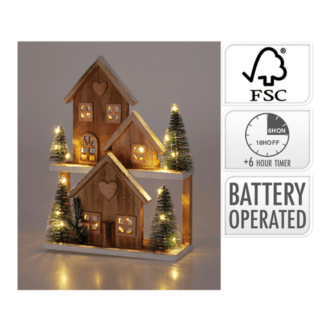 Häuser mit LED 36cm