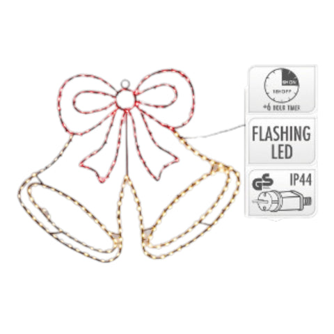 Weihnachtsglocke mit 223 LEDs davon 202 konstant und 21 blinkend Größe ca. 60.5x51.5cm