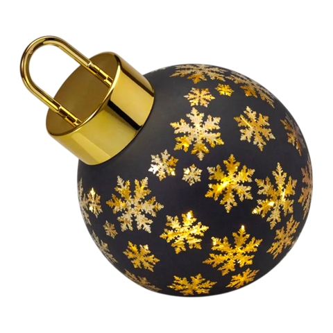 Stehende Weihnachtskugel aus Glas mit 20cm Durchmesser 20 warmweißen LEDs mit Timerfunktion
