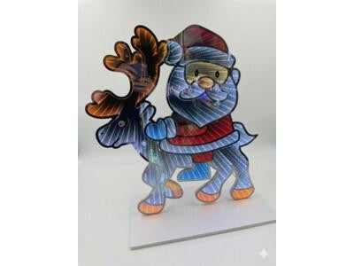 Rentier mit Weihnachtsmann