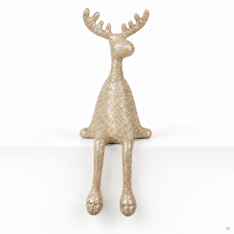 Kantenhocker Elch champagner gold 35 cm