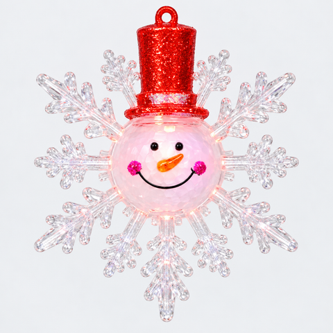 LED Schneeflocke 10cm Saugnapf