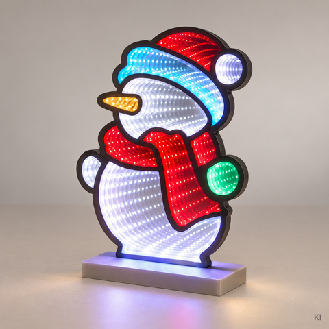 LED Infinity Santa Baum Schneemann ca. 20x28 cm