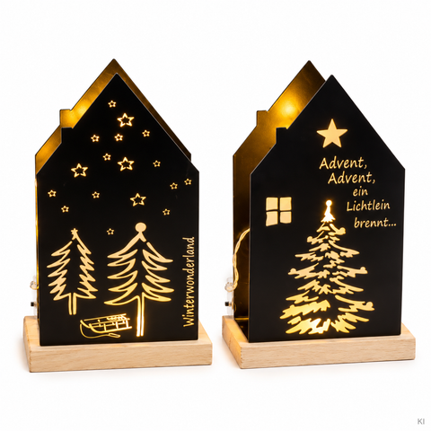 LED-Metallhaus schwarz 15x8x23cm