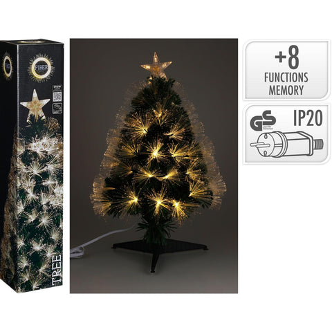 Weihnachtsbaum 60 cm fiber schwarzer leuchtender faseroptikbaum mit goldenen lichtern und stern topper