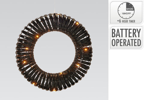Kranz 30cm Eww LED Schwarz