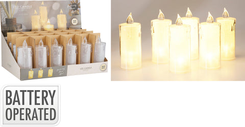 Kerze 12.5cm led kerzen batteriebetrieben mit realistischem wachs und flammenähnlichen oberseiten in weiß oder silber