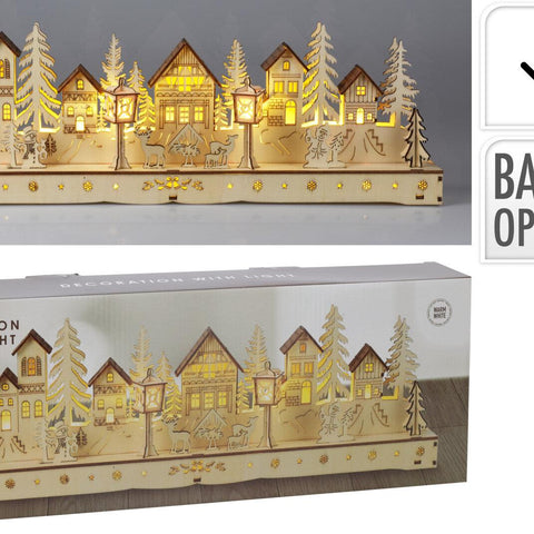 Holzhaus mit LED 45cm