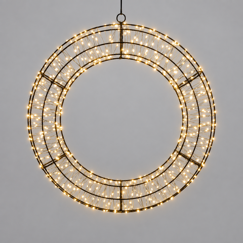 Metallring 50cm Flashing 720 LED warmweiß amber