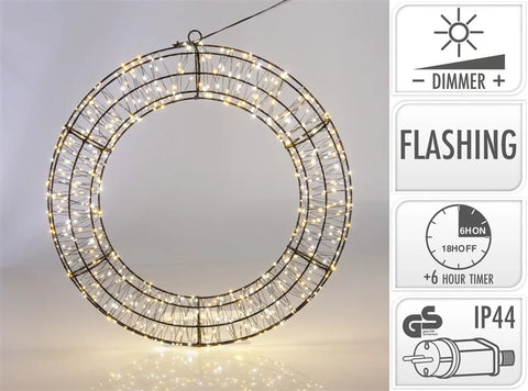 Metallring 50cm 720 LEDs warmweiß amber
