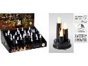 Led-kerze mit drei schwarzen kerzen und minimalistischem design aus schwarzem leder mit goldfarbener hardware