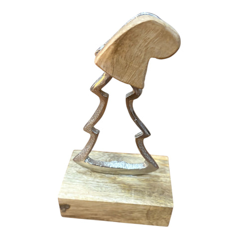 Alutanne auf Holz 7x5x14cm