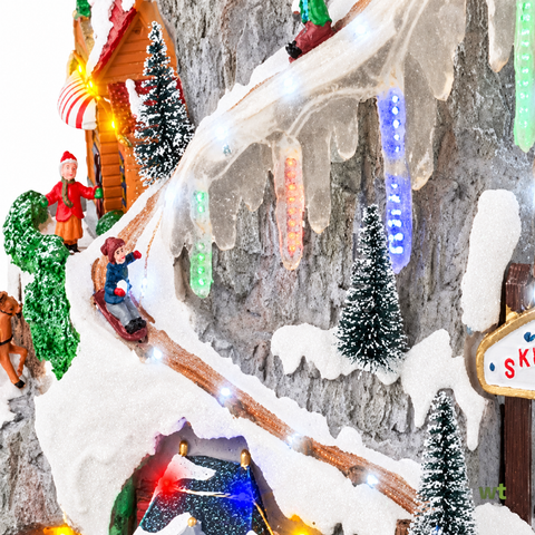 Lumineo LED-Weihnachtsszene mit Musik und Bewegung – Winterberg, ca. 44 cm