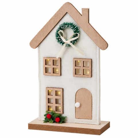 Haus mit LED Filz 30cm