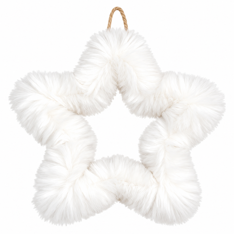 Dekoanhänger Furry, 2 sort., Stern, L 22,00 cm, H 22,00 cm, Hängevorrichtung