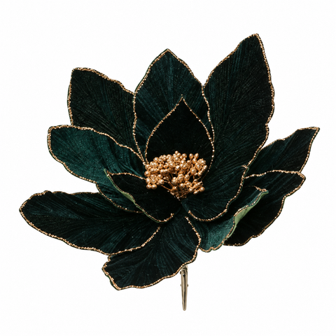 Poinsettia auf Clip Samt 28x13cm