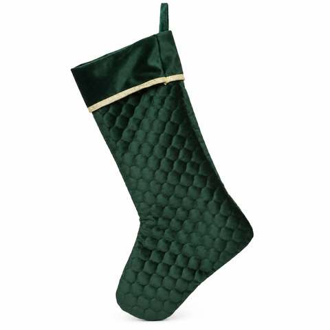 Weihnachtsstrumpf aus Samt – 45 × 28 cm, Grün oder Bordeauxrot – Lifestyle Home & Garden