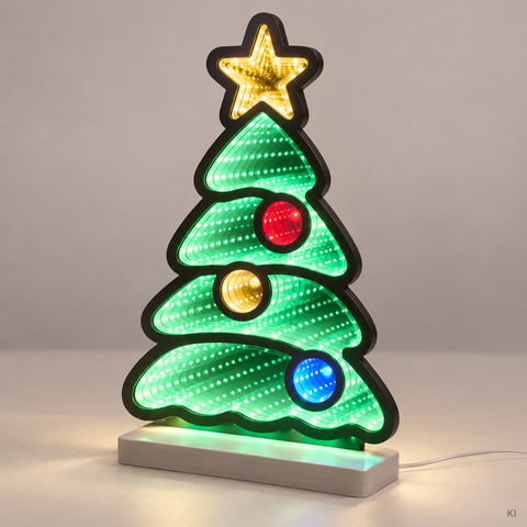 LED Infinity Santa Baum Schneemann ca. 20x28 cm