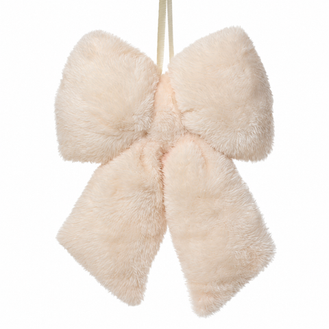 Schleife Fell braun beige Plüsch 5x17x23cm