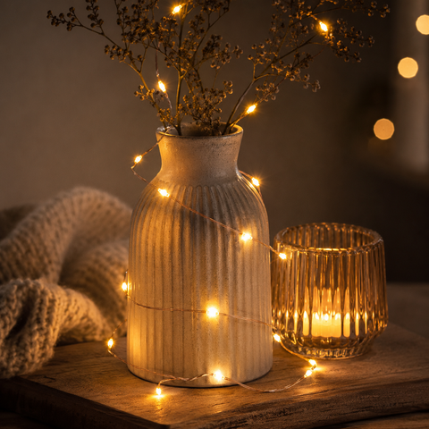 Micro Lichterkette 20 LED classic warmweiß 95cm