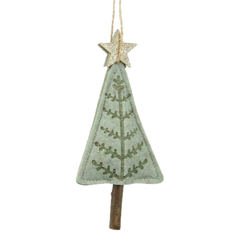 Filzanhänger Motiv "Baum" grün 2x7x14cm